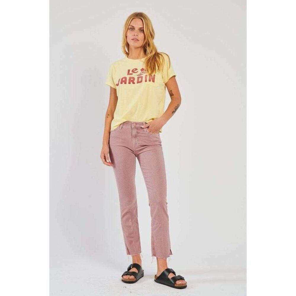 Mother Denim Rascal Ankle Snippet Shrimp Jeans Pants Rainbow Choo Frayed 25 NWT